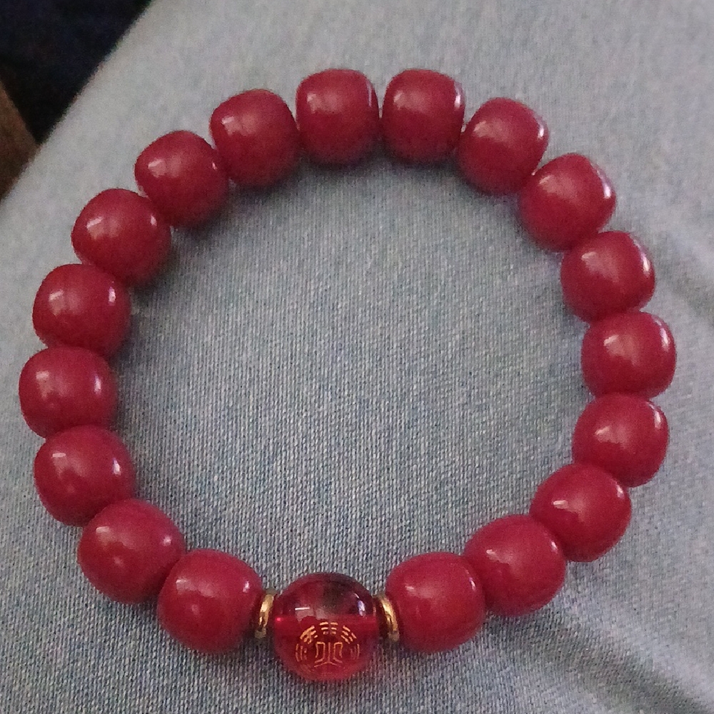 Elegant Red Bodhi Beaded Bracelet